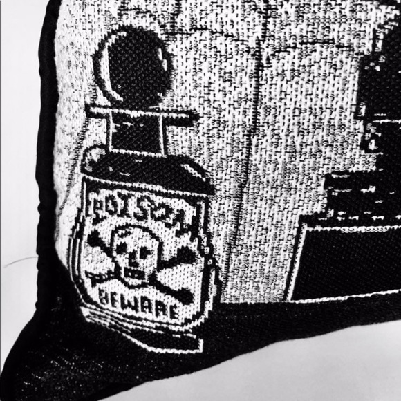 Halloween Skull Pillow Candlelabra Poison Spell Books Black - Picture 4 of 12